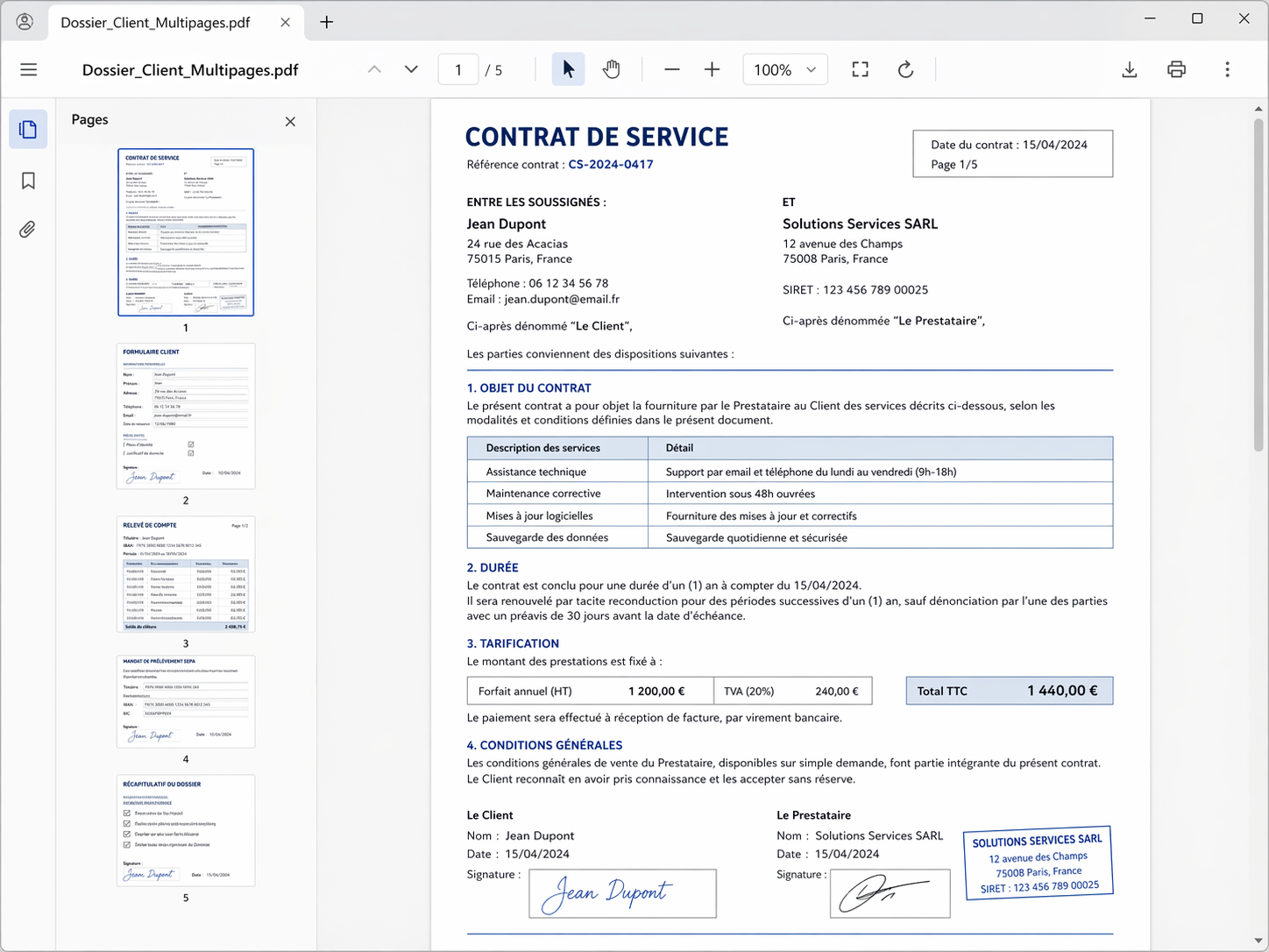 Exemple d'identification documentaire a l'int�rieur d'un PDF groupe